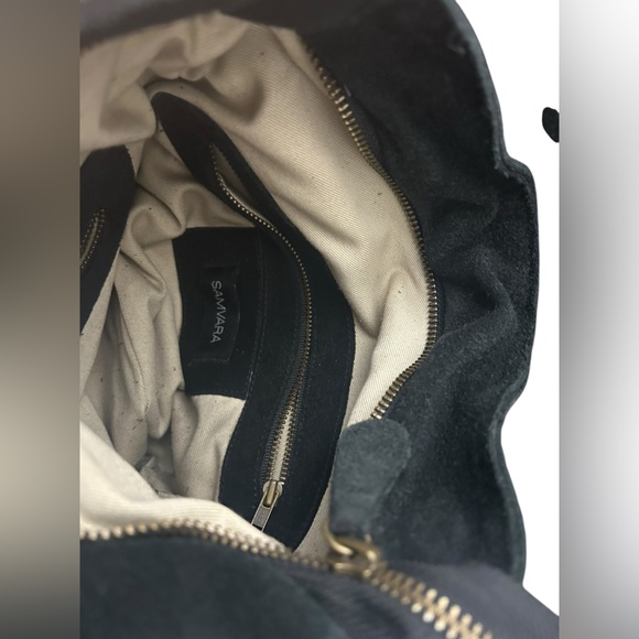 Samvara Black Suede Fridge Crossbody Bag - Picture 8 of 12